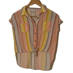 Love, fire Childs Medium Button Front Multi Color Shirt